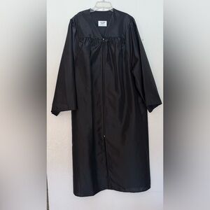 Black Graduation Gown with Zip Front